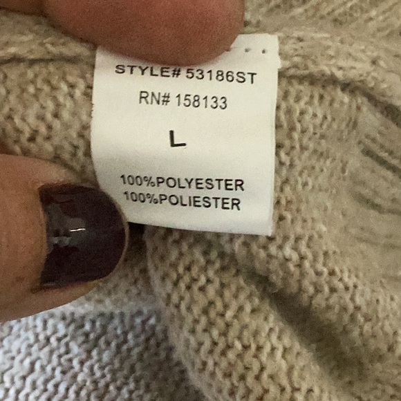 Pink Clover Beige Crewneck Sweater, Size L - Picture 6 of 7